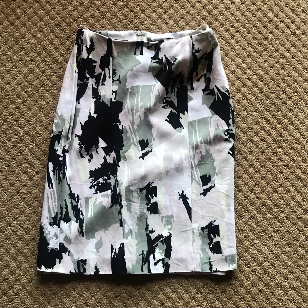 Hugo Boss Abstract Paintbrush Strokes Pencil Skirt